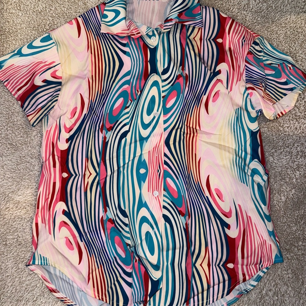 Colorful Abstract Patterned Two-Piece Set - Picture 2 of 3